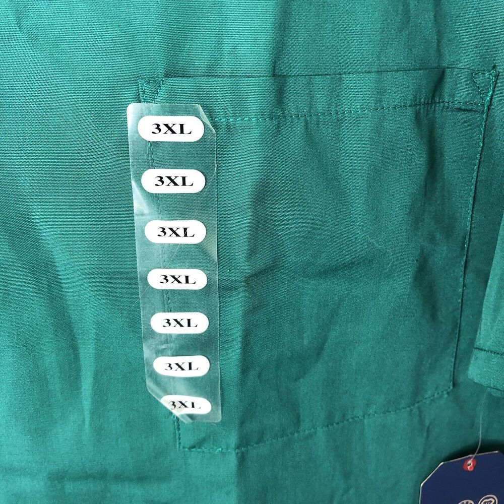 Cherokee Workwear Authentic Scrub Top w/Pockets in Hunter Green Unisex Size 3XL - Picture 2 of 8